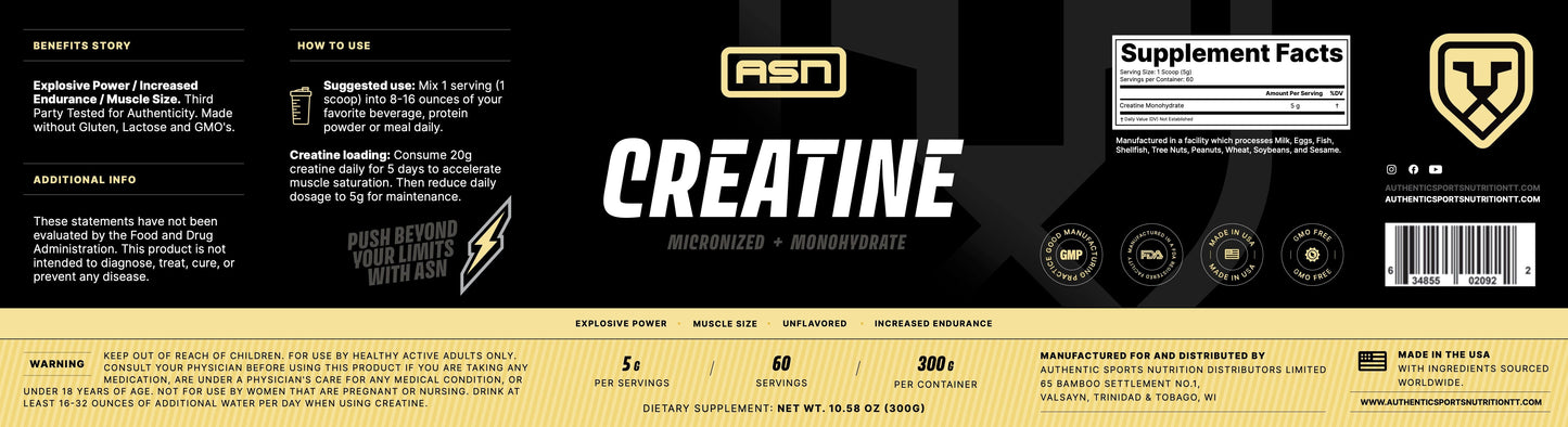 CREATINE MICRONIZED MONOHYDRATE