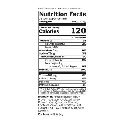 NATURALLY FLAVORED 100% WHEY ISOLATE